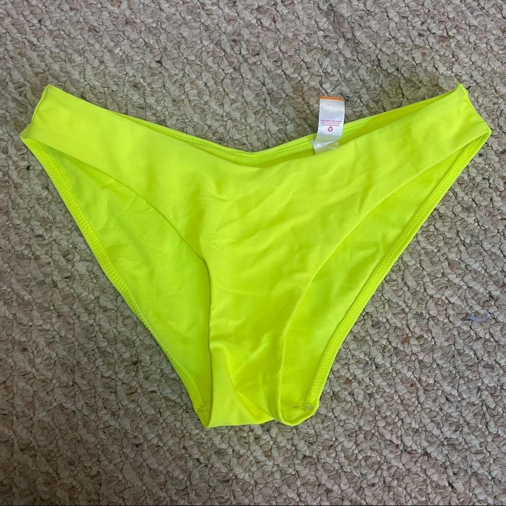 Neon Yellow V Shaped Bikini Bottoms